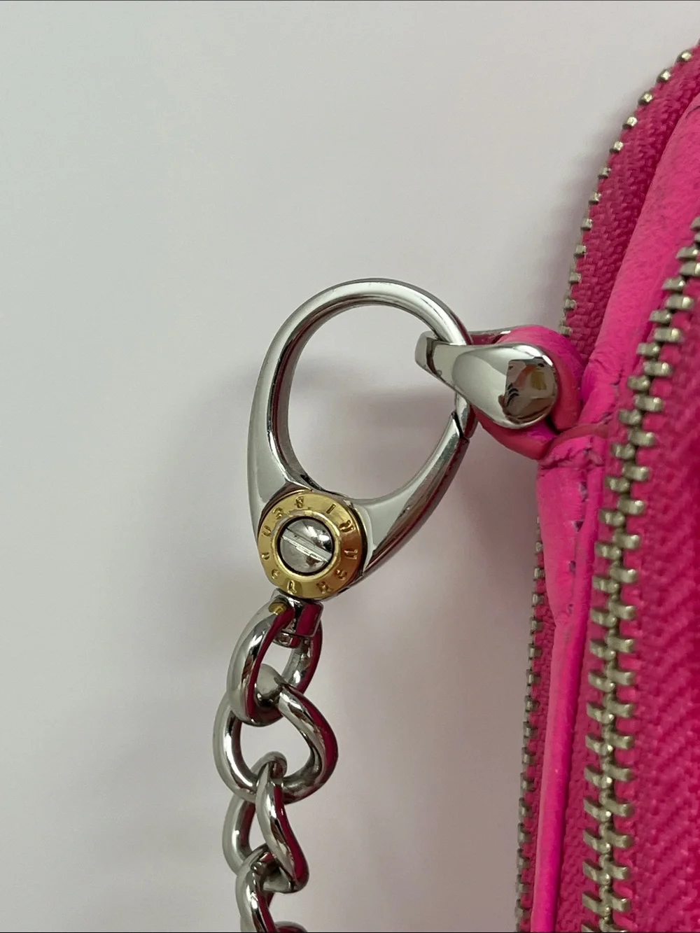 RARE Henri Bendel No. 7 East West Quilted Leather iPad Crossbody Bag - Hot Pink